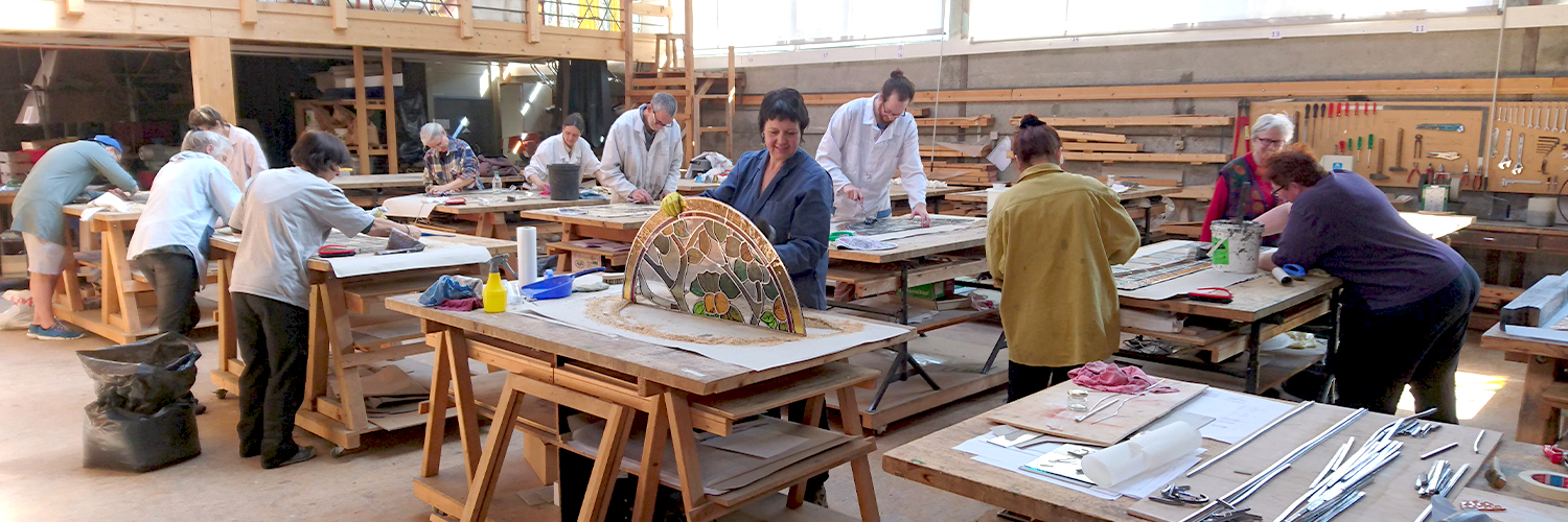 swiss stained glass school initiation course students
